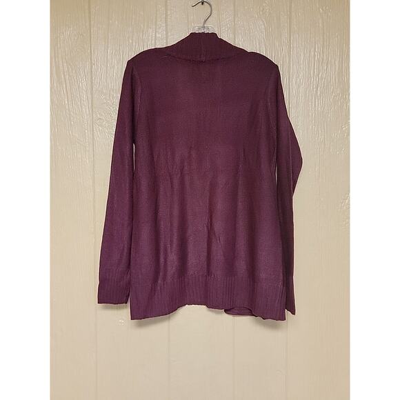 Ambiance Apparel Sweater Cardigan Burgundy with Pockets Size Large - Picture 5 of 5